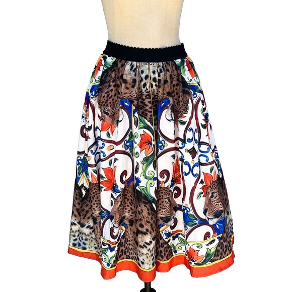 Beulah Style Leopard Floral Skirt Size Small Midi - Picture 1 of 9